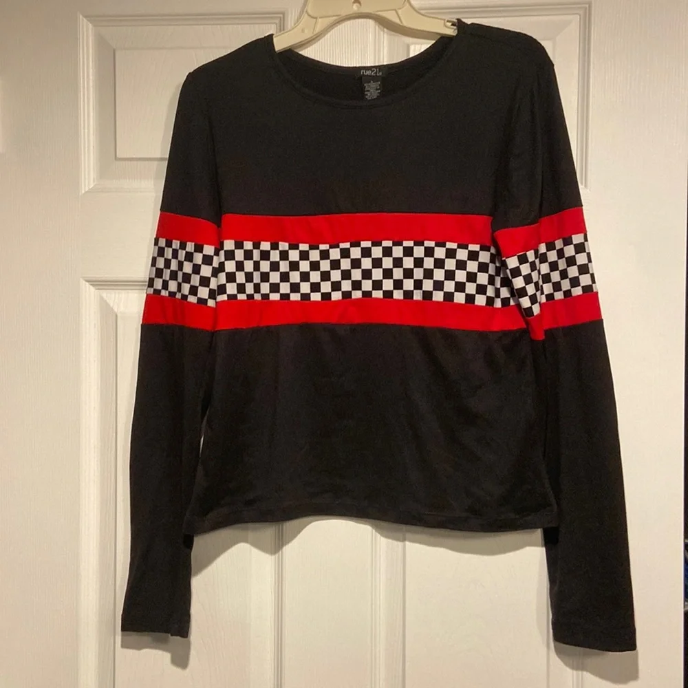 Checkered Racing Long Sleeve - Picture 1 of 4